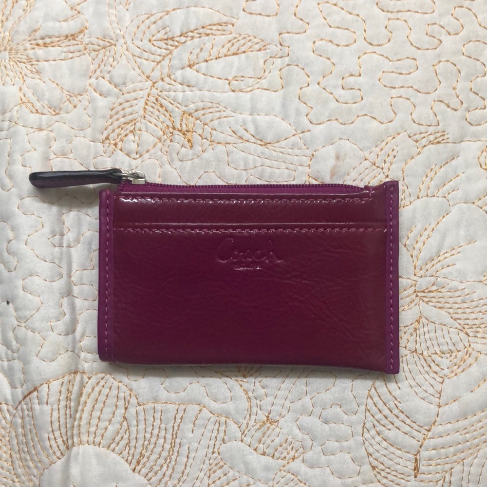 Coach Patent Leather Classic Skinny Wallet with Keychain